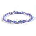 Genuine Natural Gem Tumbled Tanzanite Beaded Bracelet Zoisite Nugget Irregular Durable Stretch Bracelets for Women Jewelry