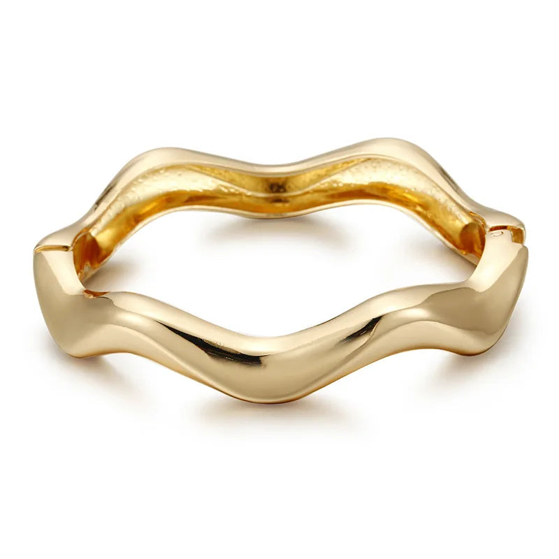 Kaimei New Arrival Fashion Jewelry Irregular Bracelet Women's Zinc Alloy Original Design Classic Wave Bangles and Bracelets