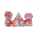 Colorful 7pcs DND Resin Polyhedral Mica Glitter Dice Set New Design for Fantasy RPG Games
