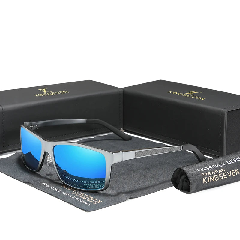 For Unisex Fashion Polarized UV400 Square Full Rim Sunglasses Aluminum Magnesium Frame Polycarbonate Lenses Driving 7021