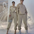 OS016 Custom Embroidery Hoodie Set Unisex Sweatpants Unisex Women Streetwear Two Piece Set Women Clothing Winter Jogger Set