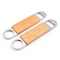 Stainless Steel Bottle Opener Flat Beer Opener Groomsmen Gift Creative Wooden Handle Bottle Opener