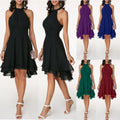OEM LOGO ODM Bar Party Singer Club Plus Size 4xl 3XL   Sleeveless Midi Dress Solid Color Chiffon Party Slim Midi Dress
