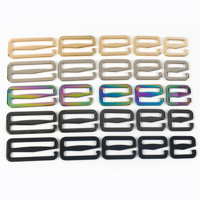 Meetee BF751 21/26/32/38/50mm DIY Luggage Accessory Bag Belt Strap Slider 6-shaped Buckle Flat Tri-Glide Hook Adjust G Buckle