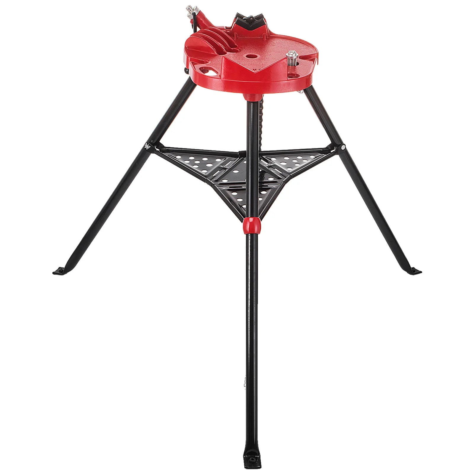 Portable 6\" Tripod Pipe Chain Vise Stand Large Base with Triangle Bracket Overhang Front Legs for Various Brackets Use