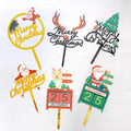 Christmas Printed Acrylic Cake Topper Manufacturers Directly for Baking Dessert Cake Decoration