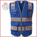 Blue Mesh Safety Vest Jacket Strip Personal Security Construction High Visibility Hi Vis Work Reflective Safety  Clothing