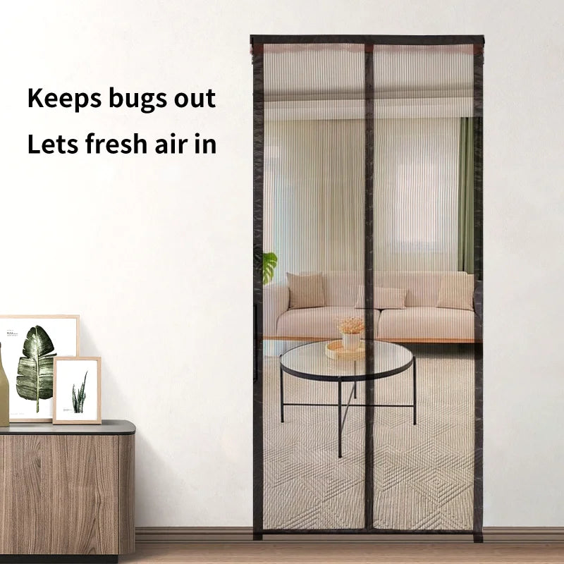 Modern Anti-Mosquito Door Curtain DIY Polyester Net with Magnets Convenient Automatic Home Magnetic Mosquito Screen for Bedroom