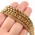3mm 4mm Natural Semi Gemstone Genuine Gold Plating Hematite Stone Beads Oval Rice Shape Rondelle Spacer for Necklace Bracelet
