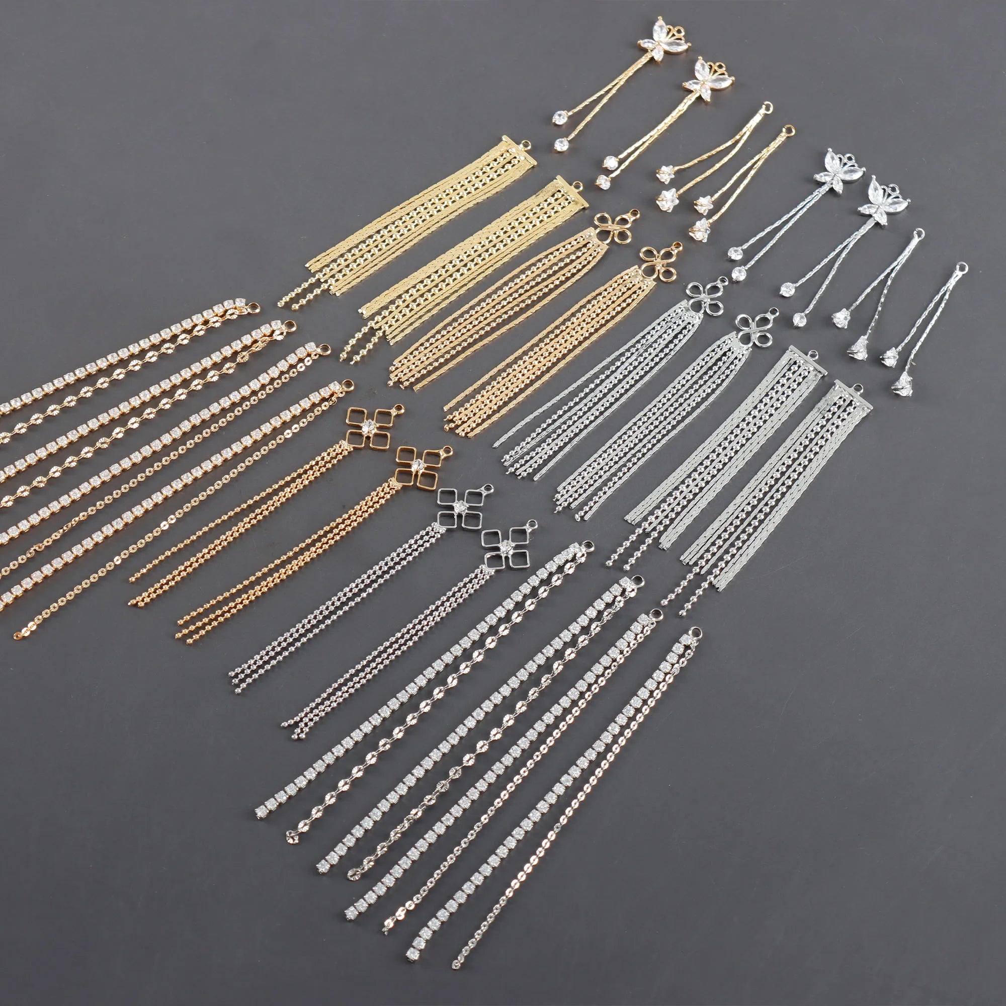 M1066   10pcs/lot Fashion Gold Silver Color Tassel Pendant Diy Earrings Jewelry Making Accessories