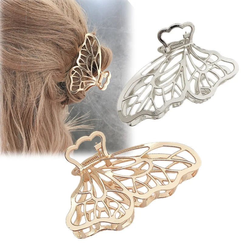 New Designer Simple Colored Frosted Pins Metal Hair Claw Clip Fashion Large for butterfly Hair Clips butterfly Hair Clips