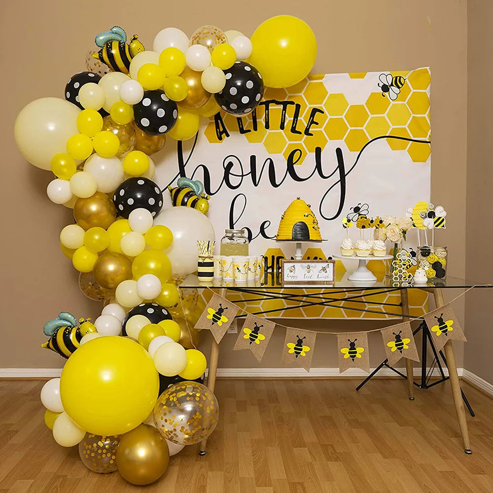 18-Inch Irregular Latex Modern Balloon Chain Bee Party Theme for Children's Birthday and Wedding Outdoor Wall Decorations
