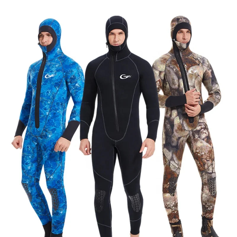 One Piece Open Cell Spearfishing Snorkel Free 5mm Diving Suit Men Wetsuit Kayak Life Jacket Thermal Anti-slip Freediving