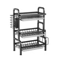Hot Sale High Utility 2-Tier Standing Metal Rack for Dish Bowl Drying Tableware Storage Easy Shelf for Holding Plates Tools