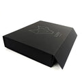 Custom Luxury Logo Printed Black Flat Folding Gift Boxes with Magnetic Lid Glossy/Matt Lamination & Embossing