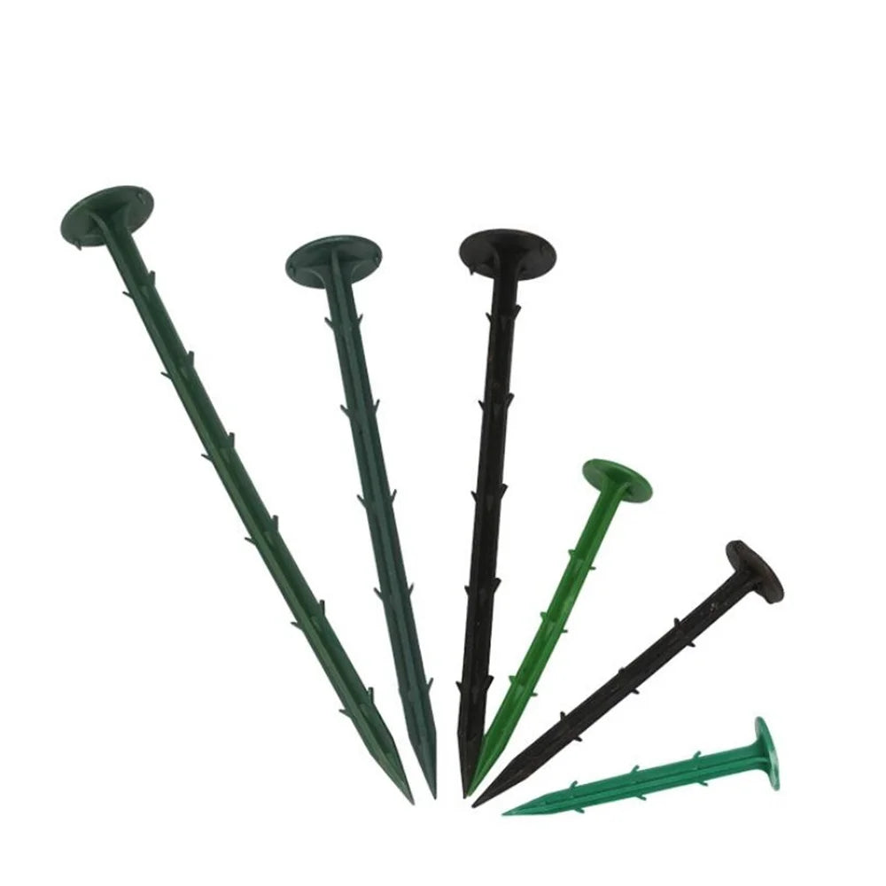 Black Plastic Garden Stakes Weedmat Pins Weed Barrier Pegs Landscape Staples