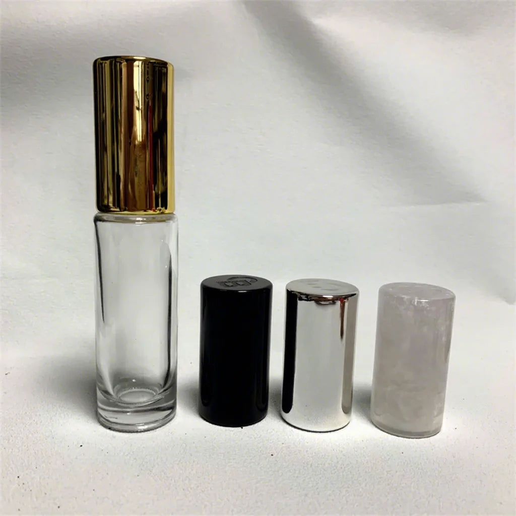 Round Cylinder Resin Aromatherapy Essential Oil Perfume Bottle Smart Lids Screw Cap Cover