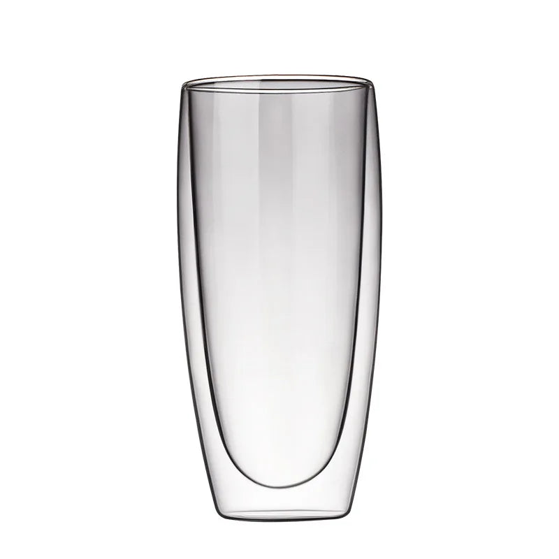 Multi Size Glass Tumbler Juice Milk Cups Coffee Mug Double Wall Heat Resistant Glass Cup