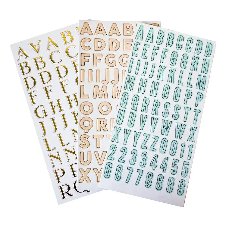 DIY Colourful Paper Chipboard Die Cut Letter Vintage Sticker Alphabet for Kids