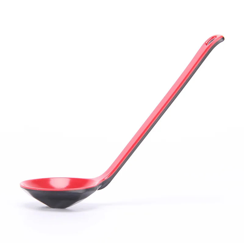 Wholesale Melamine Long Red Spoon Gold Plated Mirror Polish Eco-Friendly Disposable Giveaway Spoon