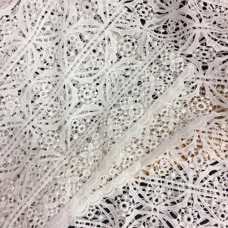 Fancy Hollow Out Guipure Water Soluble Clothing Fabric Embroidery LT21094