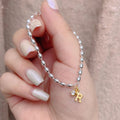 Sterling Silver Letter Beads Chain Bracelet Handmade Initial Name Bracelet 925 Silver Jewelry