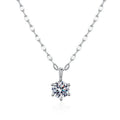 Classic Six-claw Moissanite Jewelry Luxury 925 Sterling Silver Platinum-plated Diamond Pendant Necklace for Women