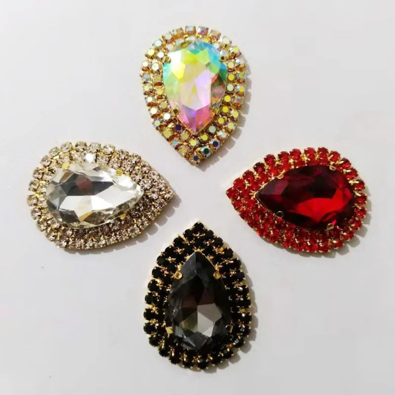 Wholesale 35X45mm Flatback Crystal Rhinestone Button DIY Flatback Button for Hair Flower Wedding Embellishment LSRB092