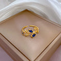 Fashion Gold Plated Micro Paved Cubic Zircon Star Shape Open Rings Girls Jewelry Full Diamond Star Band Rings for Women