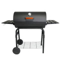 Outdoor Folded Heavy Duty Charcoal Barbecue Smoker BBQ Grill with Two Side Tables Steel Powder Coated