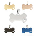 Wholesale Multicolor Metal Tags Hollow Dog Paw Bone Shape Stainless Steel Pet Tags
