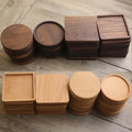 Free Custom Engraved Walnut Wooden Coaster Cup Pad Eco-Friendly Tea Coffee Holder Tableware Home Wedding Decor