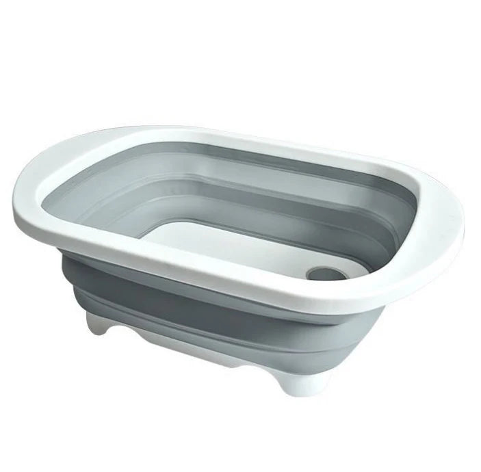 Foldable Drain Basin with Drain Plug and Carry Handles for Camping Dish Washing Tub and RV