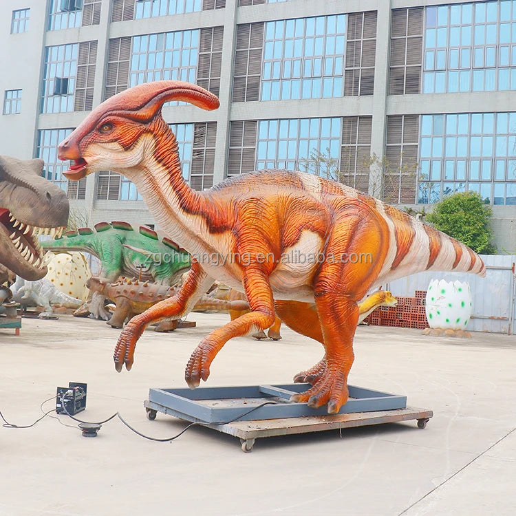 Lifelike Natural Alive Realistic Mechanical Simulation Dinosaur Model Animatronic Dino Parasaurolophus Statues for Zoo