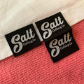 Manhattan Fold Both logo Woven Hem Label for BeanieCompany Logo Clothing Hem Label for Socks
