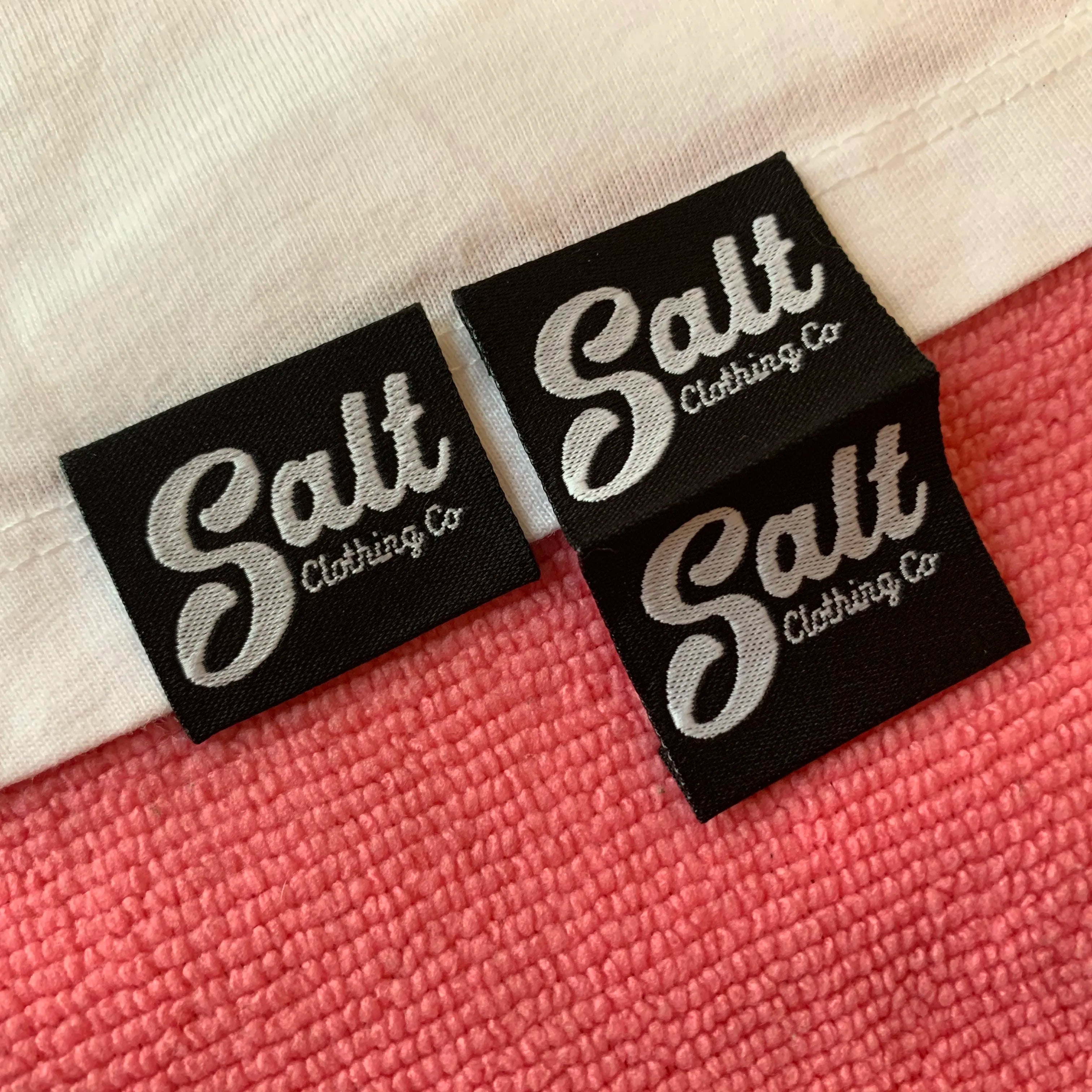 Manhattan Fold Both logo Woven Hem Label for BeanieCompany Logo Clothing Hem Label for Socks
