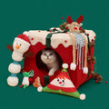 Luxury Christmas Lgloo Pet Nest Box Mat Winter Warm Cat Dog Kennel Sofa Nest