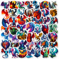 Newly 50pcs Cool Fashional Aesthetic Neon Colorful Cartoon Dragon wings of Fire Sticker