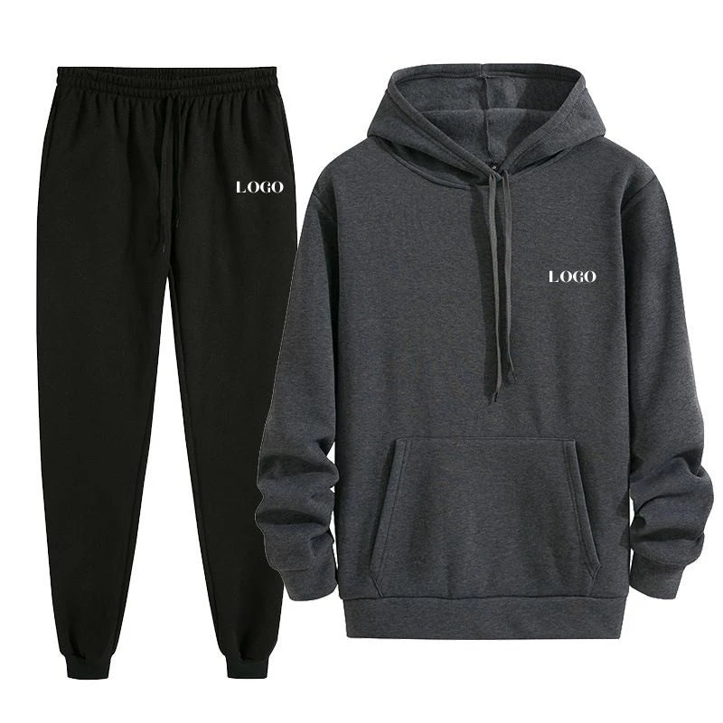 L230681 Custom Manufacturer Apparel Casual Oversized Gym Cotton Fleece Sports Custom 2 Piece Jogging Men Tracksuit Hoodie Set