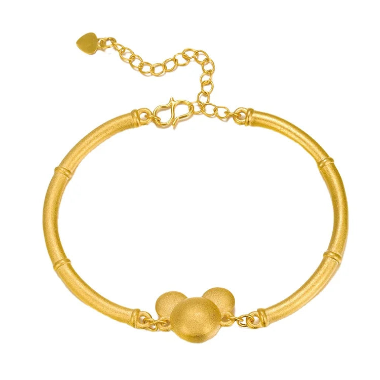 Dubai Jewelry New Gold PlatedFrosted Mouse Bracelet Women   Bamboo Festival Ladies Wedding Jewelry
