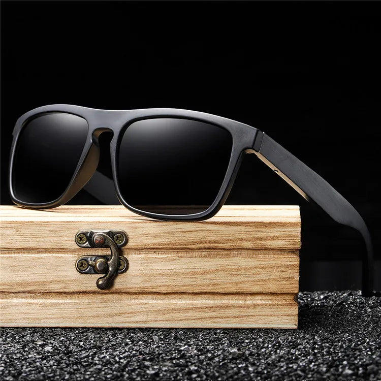 Ecofriendly Bamboo Products Wholesale Custom Logo Unisex Retro Mirror Bamboo and Wood Polarized Sunglasses