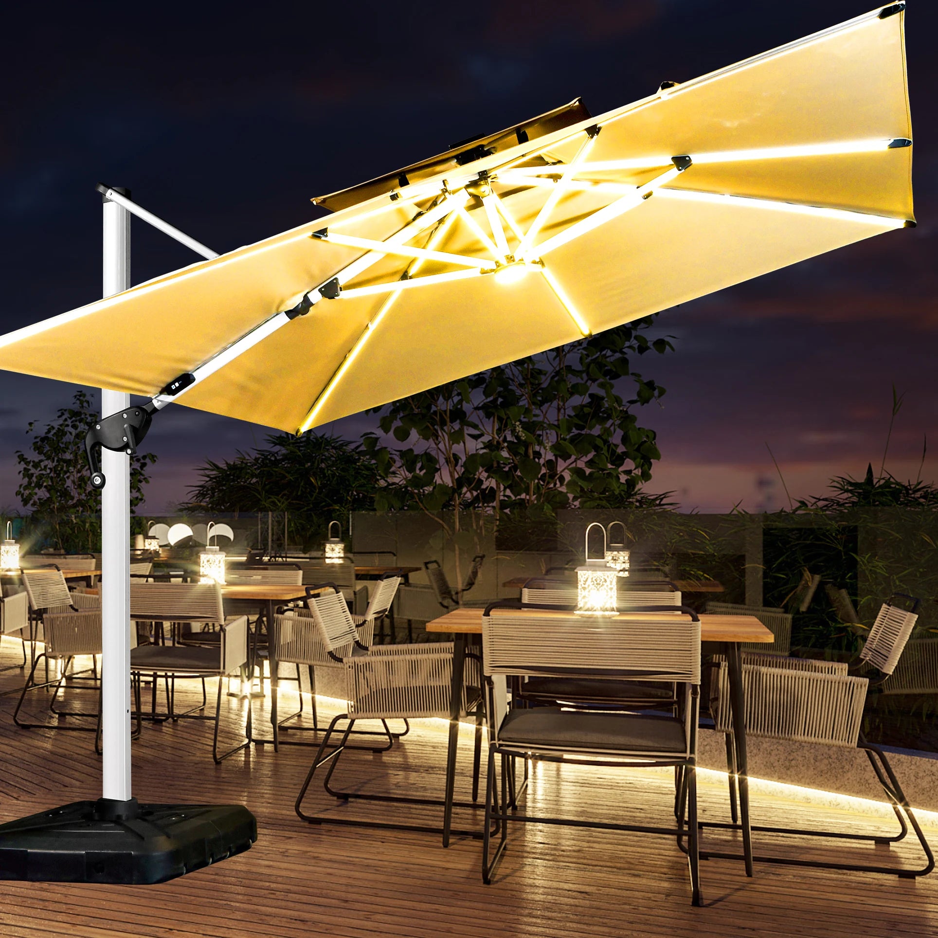 Promotional 8ft Foldable Garden Parasol Umbrella Waterproof Outdoor Furniture Printed Beach Umbrella for Park Heat Transfer