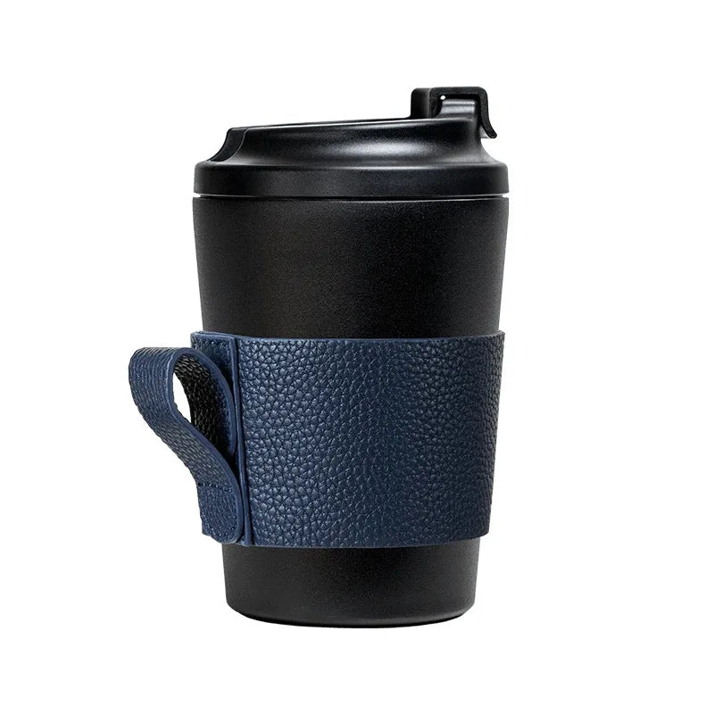 Cup Sleeves for Hot Drinks Coffee Mug Sleeve Hand Protector Reusable Jacket Handle Cafe Insulator PU Leather Portable All