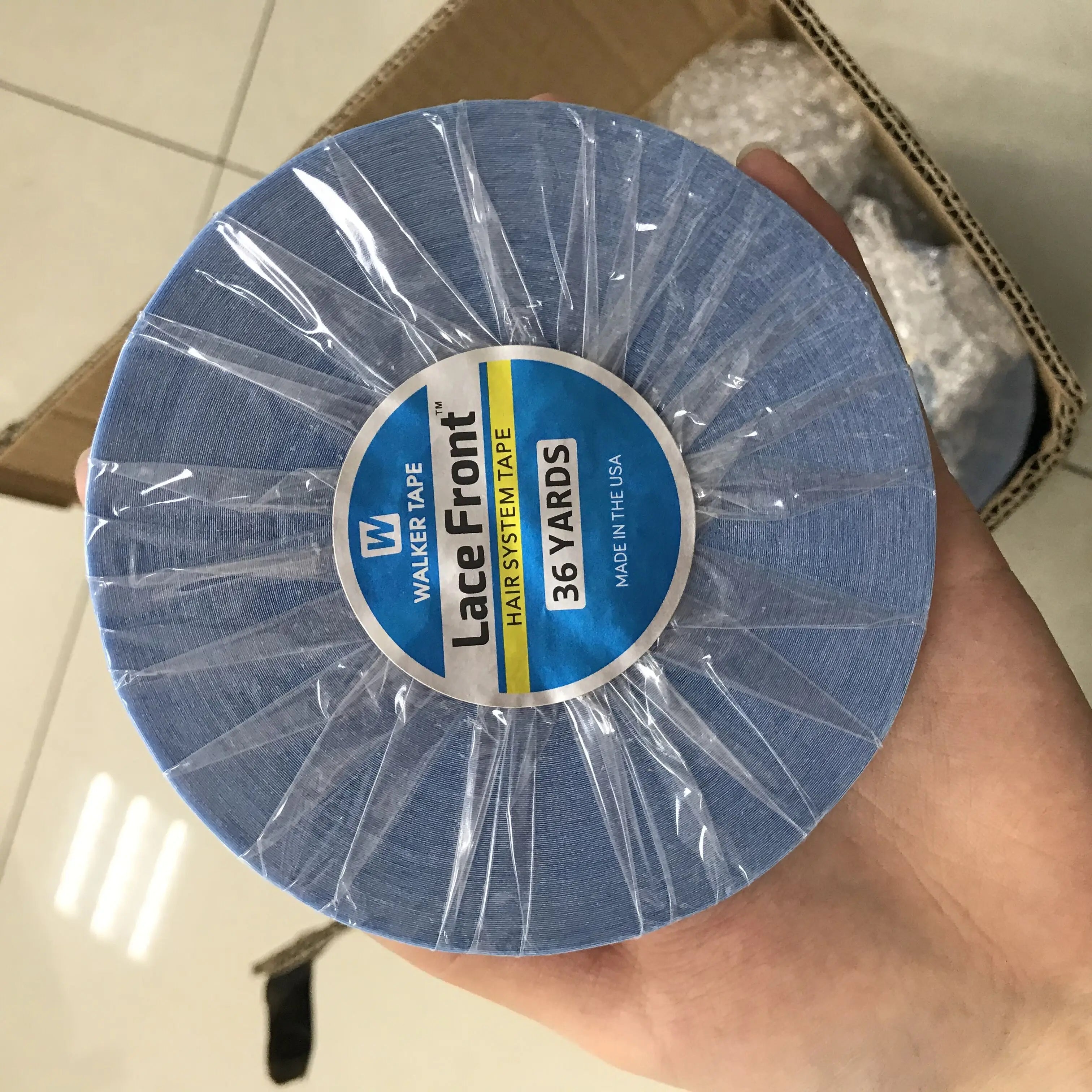 Strong Lasting Double Sided Adhesive Tape 3 12 36 Yard Blue/Yellow/White 4*0.8cm for Tape in Hair Extensions