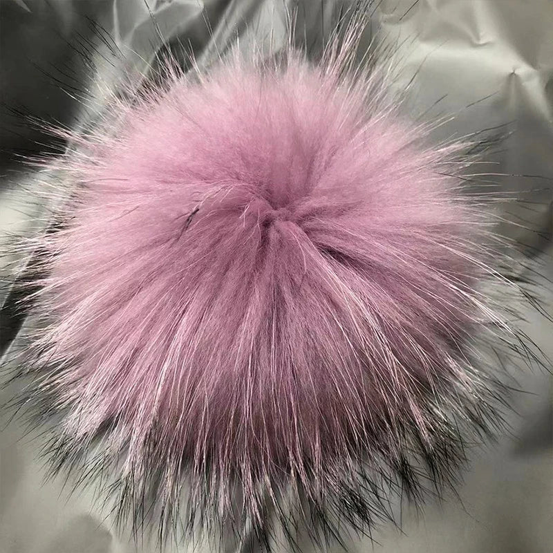 Hot Sales Custom Premium Material Real Raccoon Fur Pom Pom Plushie Fluffy Soft Ball Pompom