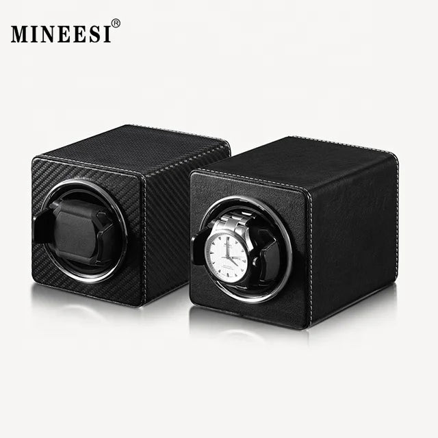 MINEESI Imported Tramegger Mini 1 Single Position Mechanical Watch Winder with Full Automatic Chain Storage Box