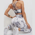 Tuta Donna Sport Two Piece Seamless Yoga Gym Workout Women Clothing Tracksuit Fitness Tie Dye Outfits Active Wear Set