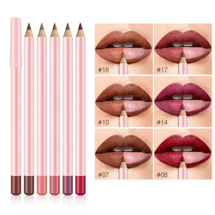 26 Colors Cruelty Free Creamy Lip Liner Pencil Private Label Vegan Brown Matte Waterproof Lip Liner Wholesale