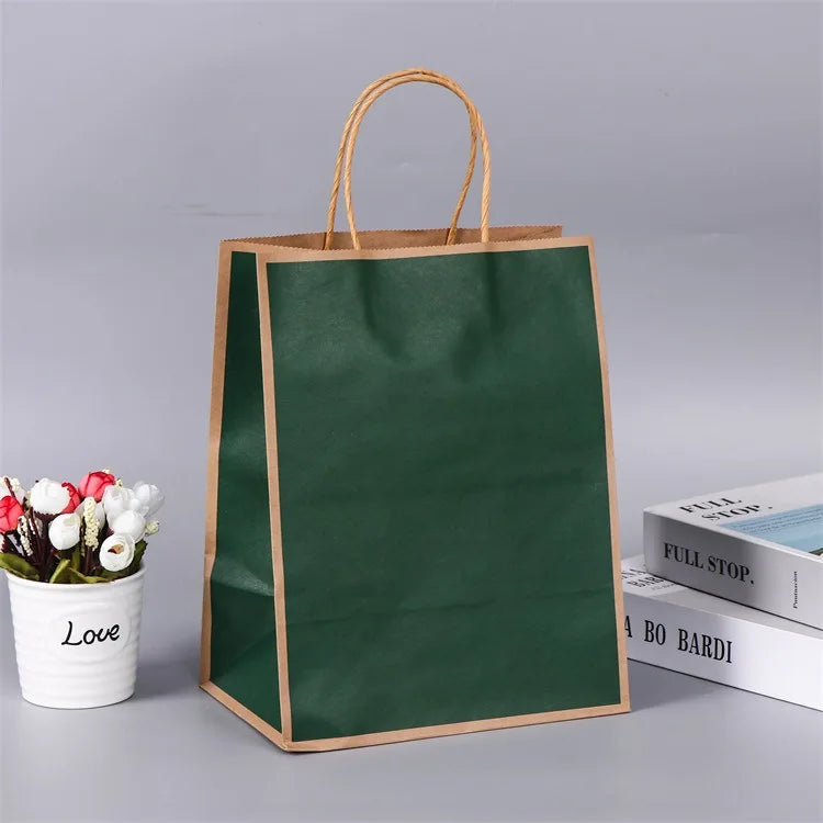 Custom Printed Biodegradable Kraft Paper Bag MOQ 500 Reusable Self-Sealing for Ground Food Packaging for Supermarket Use