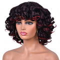Cheap Non Lace Short Hair Wigs Curly Bob Wig Short Synthetic Wigs No Lace Curl for Woman Daily Life